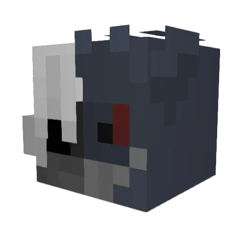 Irritado Minecraft avatar head, 3D render