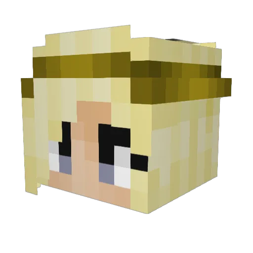 Irshi Minecraft avatar head, 3D render