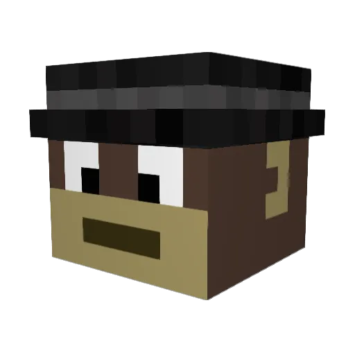 Irslash Minecraft avatar head, 3D render