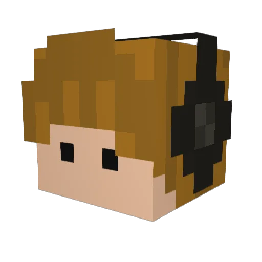 Irulo Minecraft avatar head, 3D render