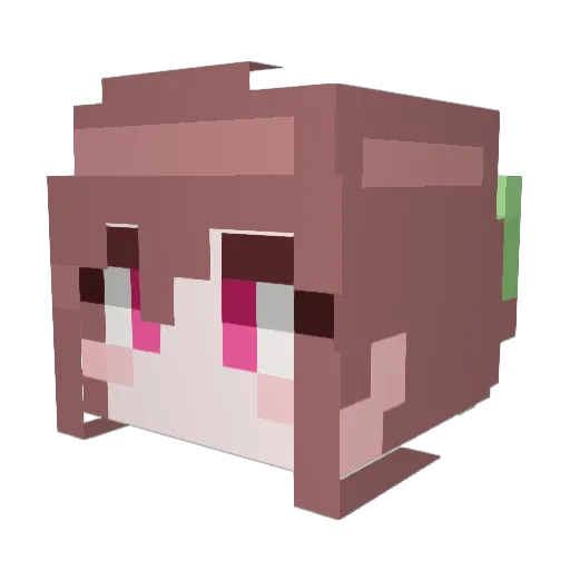 Iryujin Minecraft avatar head, 3D render