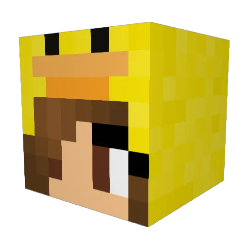 Isa15 Minecraft avatar head, 3D render