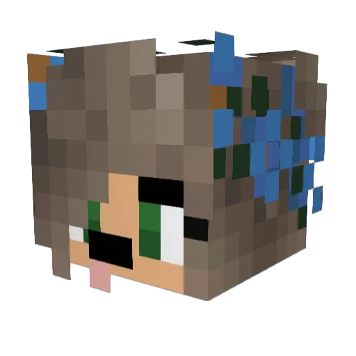 IsaGlitzer Minecraft avatar head, 3D render