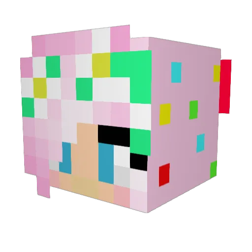 IsaKawaii Minecraft avatar head, 3D render