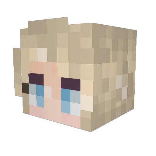 IsaNev Minecraft avatar head, 3D render
