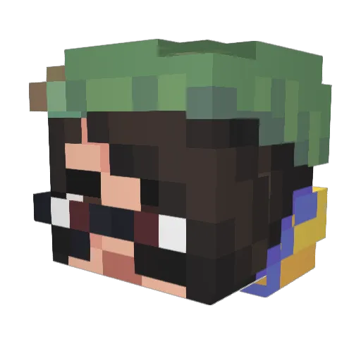 IsaacArgo Minecraft avatar head, 3D render