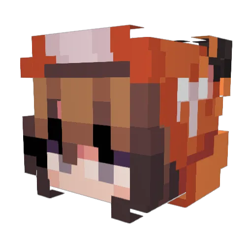IsaaxLux2002 Minecraft avatar head, 3D render
