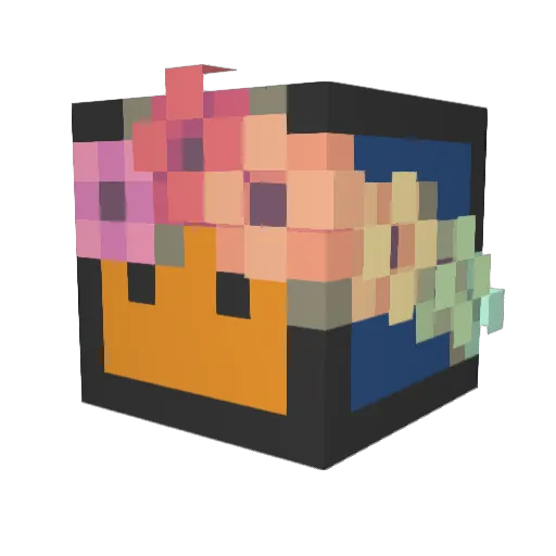 Isabased Minecraft avatar head, 3D render