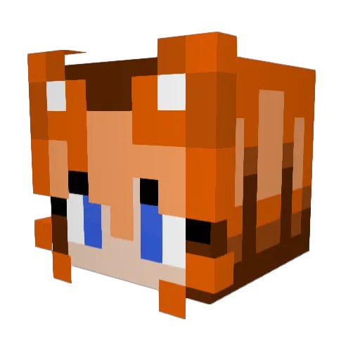 IsabelLovesFoxes Minecraft avatar head, 3D render