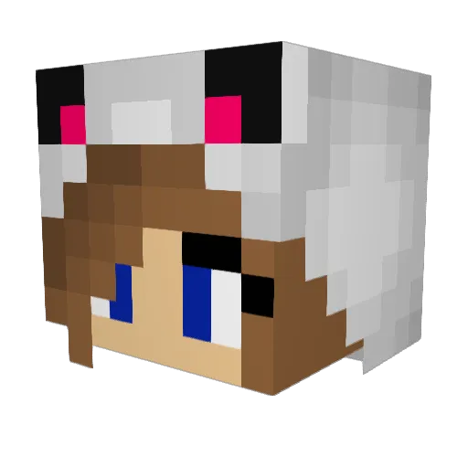 Isabel_Butterfly Minecraft avatar head, 3D render