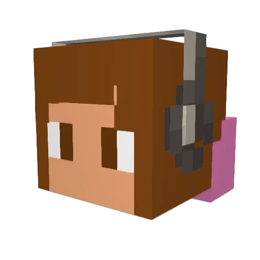 IsabelaMonteiro Minecraft avatar head, 3D render