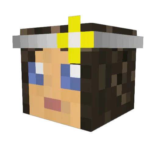 Isabelaalmeida Minecraft avatar head, 3D render