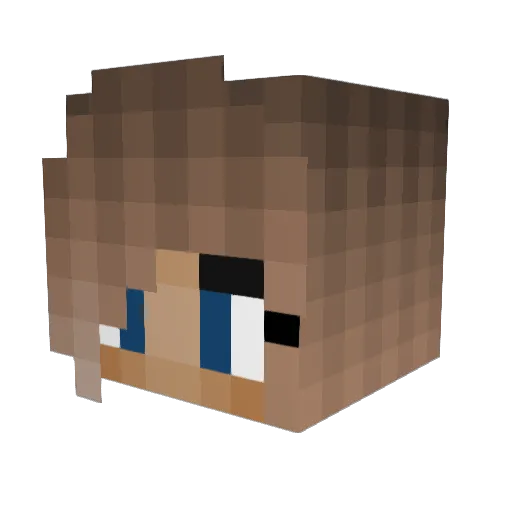 Isabelkunst Minecraft avatar head, 3D render