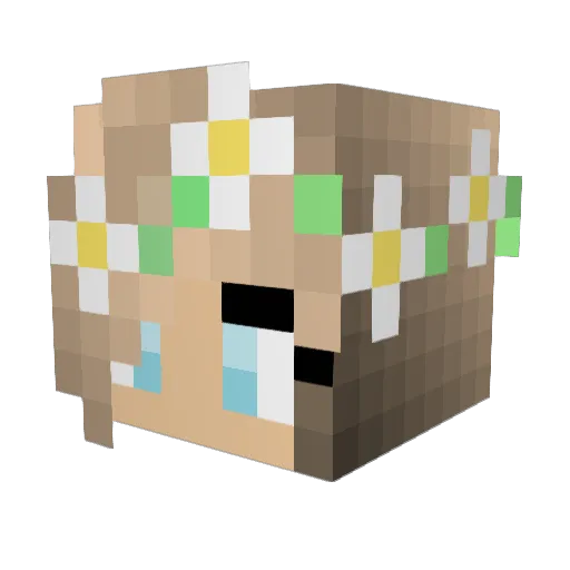 Isabell_ Minecraft avatar head, 3D render