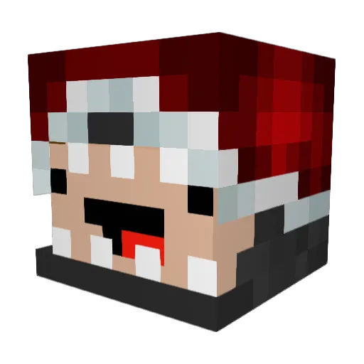 Isac_en Minecraft avatar head, 3D render