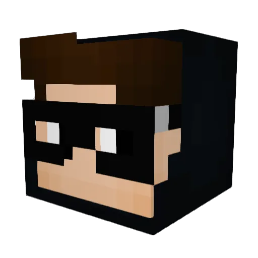 Isan Minecraft avatar head, 3D render