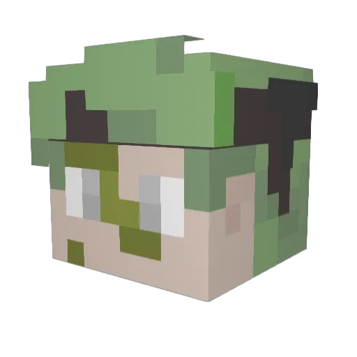 Isapropyl Minecraft avatar head, 3D render