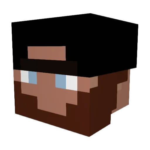 Isaxus Minecraft avatar head, 3D render