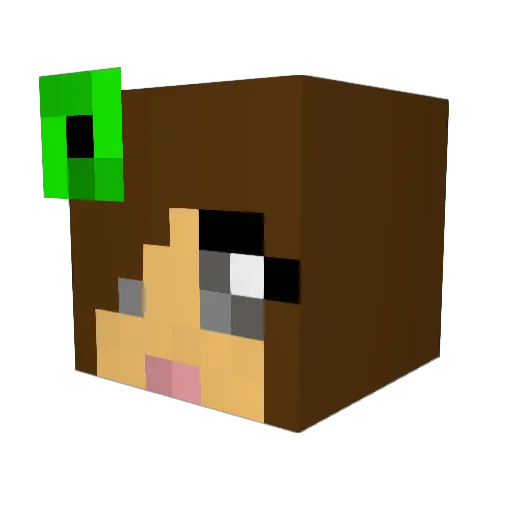 Isbel Minecraft avatar head, 3D render
