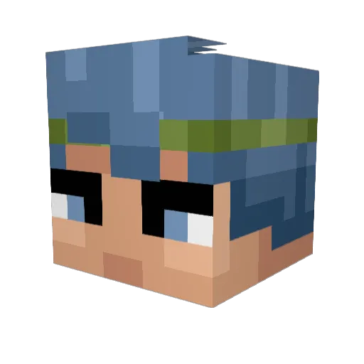 Iscandor Minecraft avatar head, 3D render