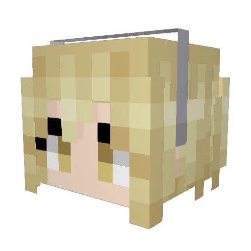 Iscee Minecraft avatar head, 3D render