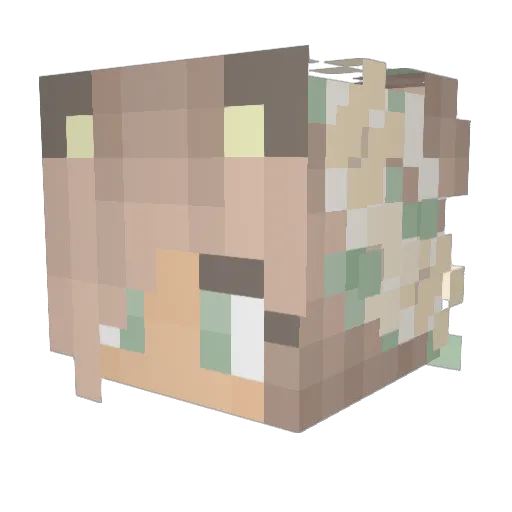 IseBub Minecraft avatar head, 3D render