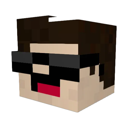 IseaCraftYT Minecraft avatar head, 3D render