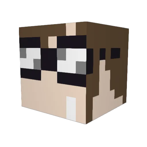 Iseedeadkittens Minecraft avatar head, 3D render