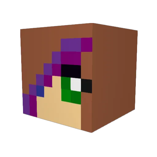Iseko Minecraft avatar head, 3D render