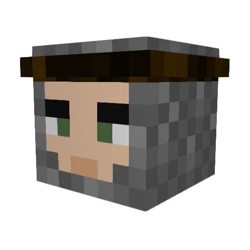 Isernex Minecraft avatar head, 3D render