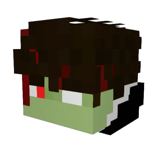 IshZomBie Minecraft avatar head, 3D render