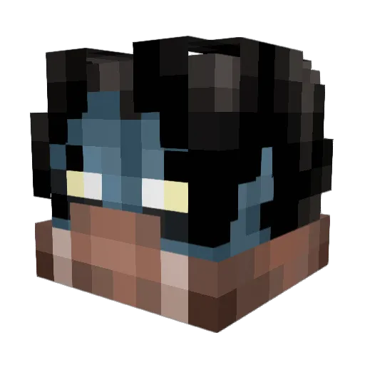 Ishakku Minecraft avatar head, 3D render