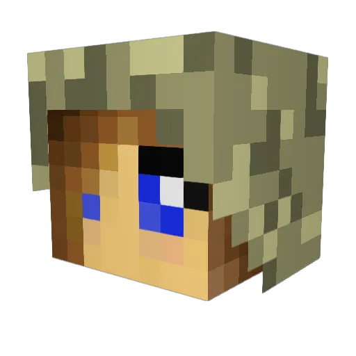 Ishiezu Minecraft avatar head, 3D render