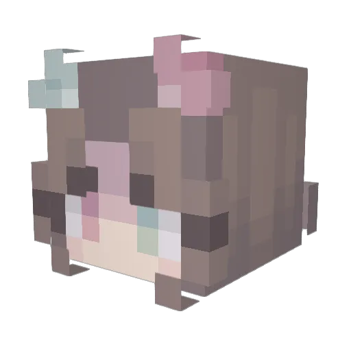 Ishimenha Minecraft avatar head, 3D render