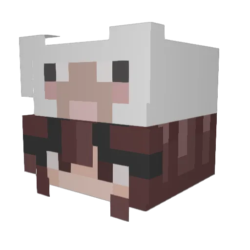 Isimp4sheeps Minecraft avatar head, 3D render