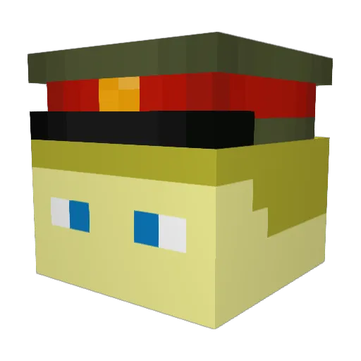 Iskookan Minecraft avatar head, 3D render