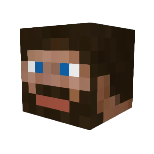 Iskotu Minecraft avatar head, 3D render