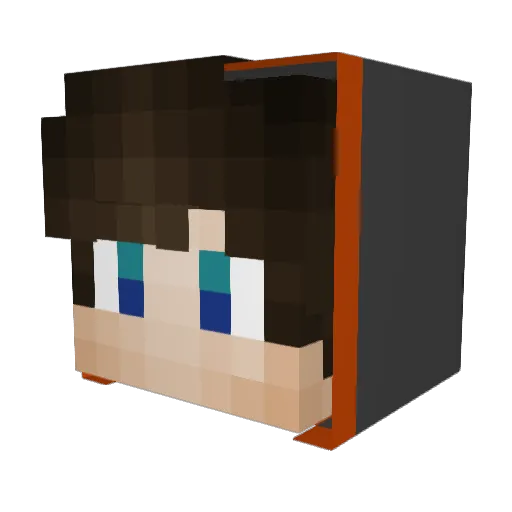 Iskysto Minecraft avatar head, 3D render