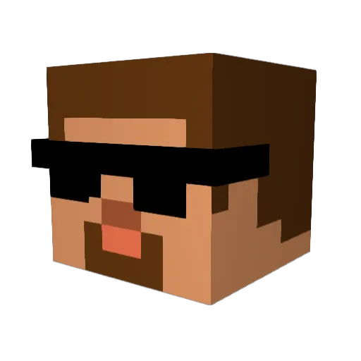 Isloc Minecraft avatar head, 3D render