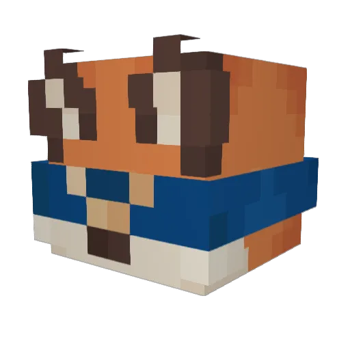 IsolatedFoox Minecraft avatar head, 3D render