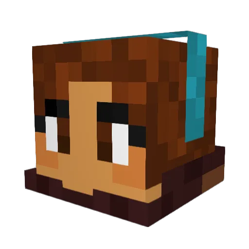 IsopodFood Minecraft avatar head, 3D render