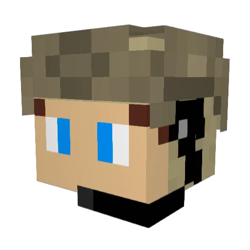 Issacanimation Minecraft avatar head, 3D render