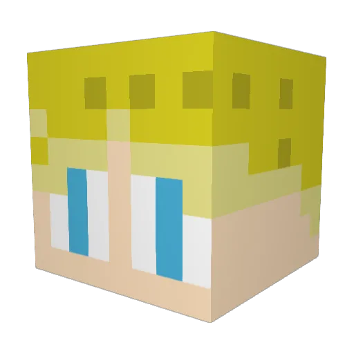 Ista11 Minecraft avatar head, 3D render