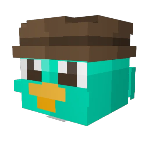 Isteresi Minecraft avatar head, 3D render