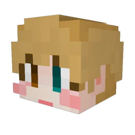 Isu_cream Minecraft avatar head, 3D render