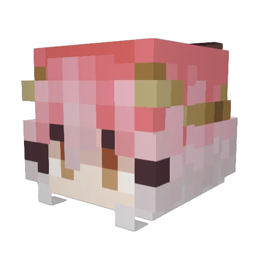 Isuoka Minecraft avatar head, 3D render