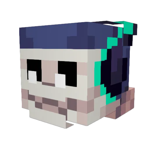 ItSkeley Minecraft avatar head, 3D render