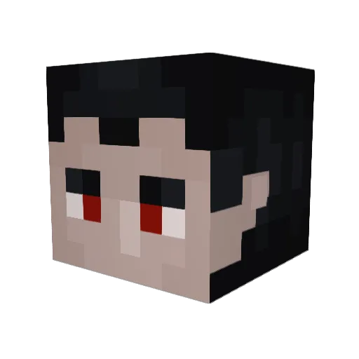 ItachiUchiha Minecraft avatar head, 3D render