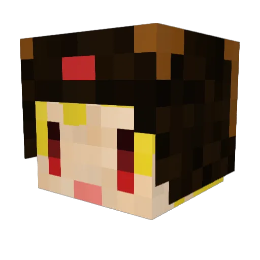 Itakawa Minecraft avatar head, 3D render
