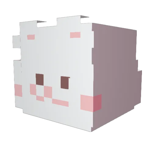 Italiaball Minecraft avatar head, 3D render